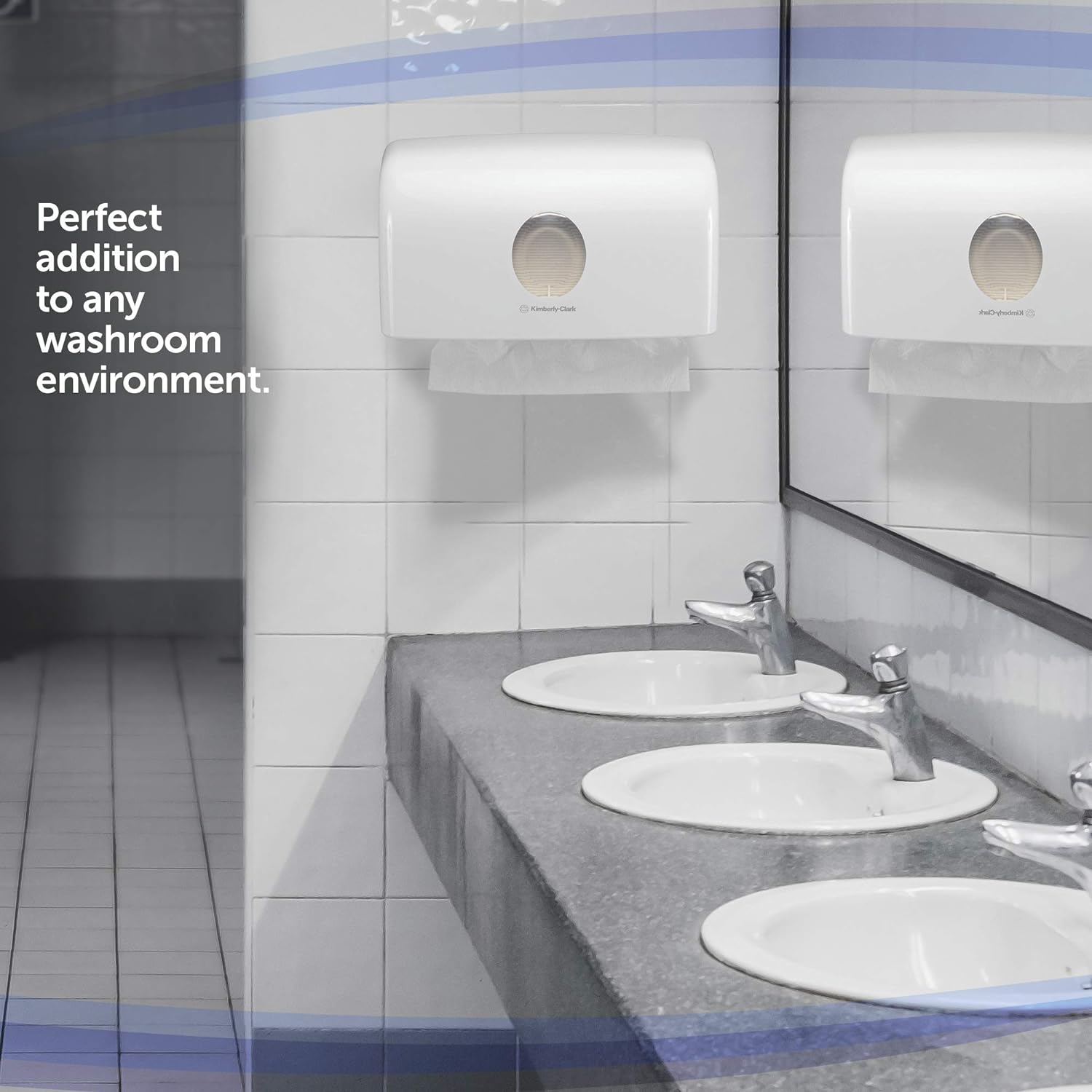 Dispensador de Toallas de Mano Aquarius™ 6956 – Blanco, MultiFold, Sin Contacto, Montaje en Pared, Compacto y Antidesperdicio para Alto Tráfico - Imagen 3