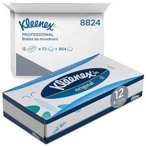 Pañuelos Faciales en Caja Kleenex® 8824 – Blanco 3 Capas Sin Fragancia - 12 Cajas x 72 Hojas (864 en Total)