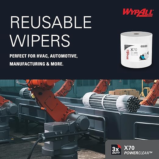 Bayetas Resistentes Blanco Industrial WypAll® X70 Power Clean™ 8348 Jumbo Roll - 870 paños - Imagen 2