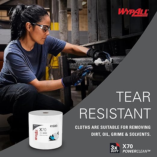 Bayetas Resistentes Blanco Industrial WypAll® X70 Power Clean™ 8348 Jumbo Roll - 870 paños - Imagen 3