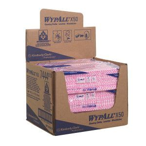 Paños Rojos WypAll® X50 7444 - 6 paquetes x 50 paños (300 en total)