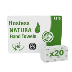 Toallas de Manos Plegadas en C Hostess™ NATURA™ 6810 – 20 paquetes x 140 hojas, 2 capas, 100% fibra reciclada