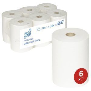 Scott® Slimroll™ 6697 – Secamanos en Rollo Blanco 190 m | 6 x 190 m (1.140 m)