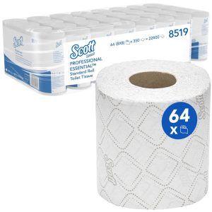 Papel Higiénico 2 Capas Scott® Essential™ 8519 – 64 Rollos Pequeños x 350 Hojas