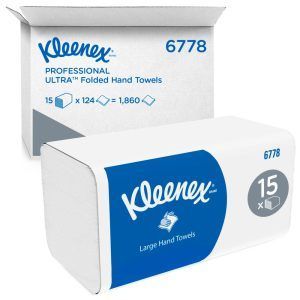 Kleenex® 6778 Toallas de Mano Interplegadas – 2 Capas | 15 x 124 Hojas (1.860 Hojas)
