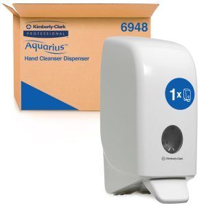 Dispensador de Jabón de Manos Aquarius™ 6948 – Blanco, Montaje en Pared, 1 Litro