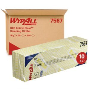 Bayetas WypAll® X80 Amarillos Critical Clean™ 7567  - 10 paquetes x 25 un.