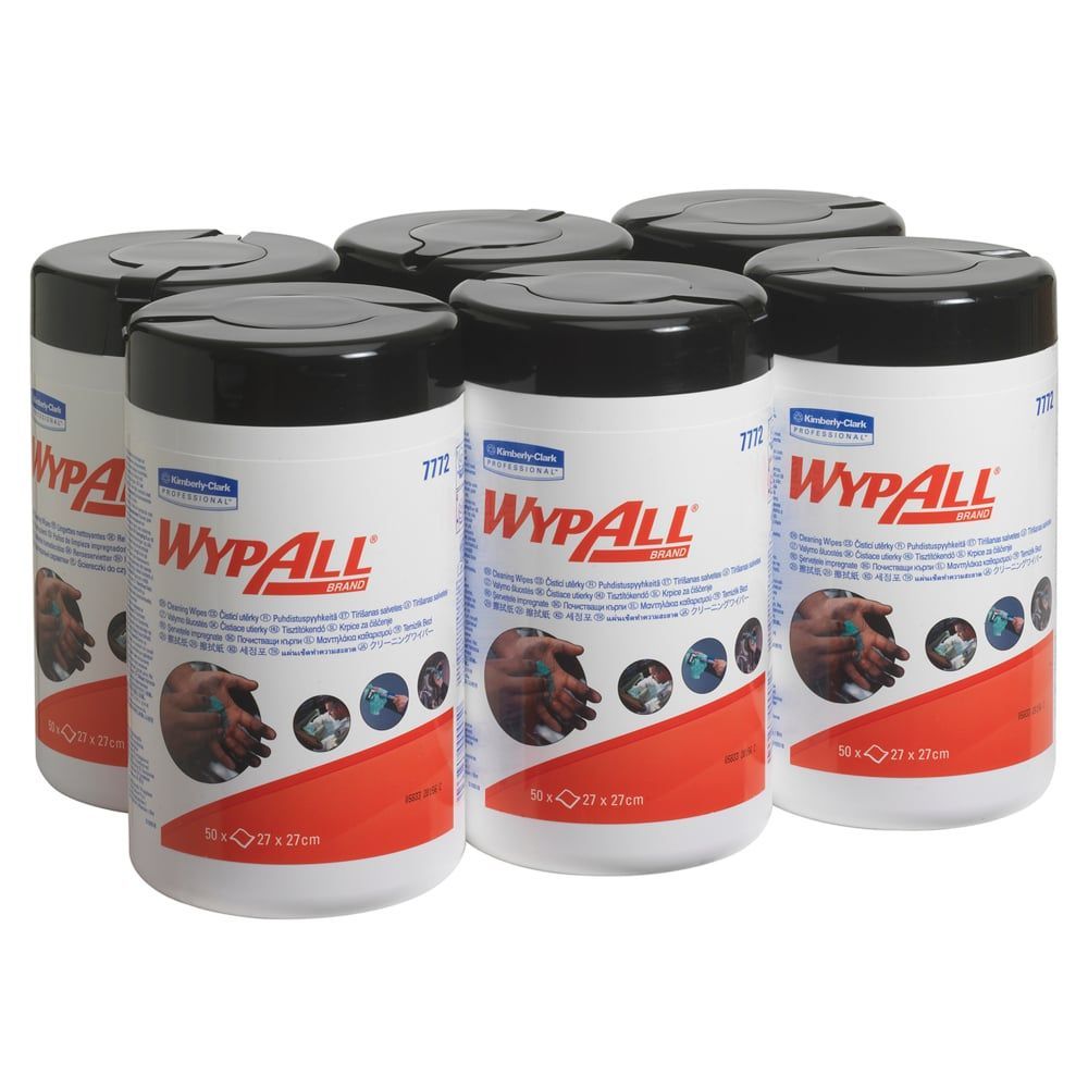 Bayetas Húmedas WypAll® Power Clean™ 7772 - Bayetas industriales verdes presaturadas - 6 envases x 50 bayetas de doble textura (300 en total) - Imagen 2