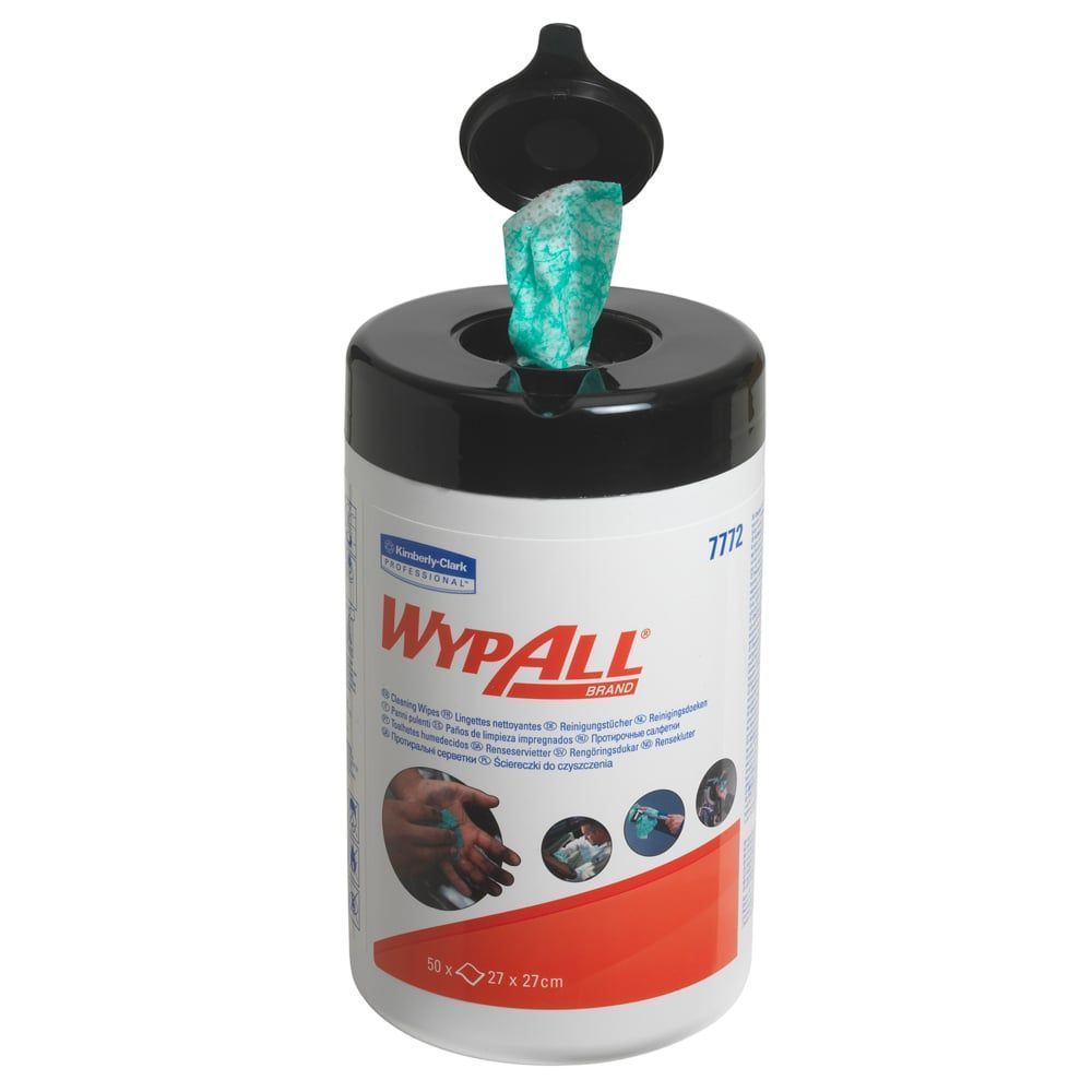 Bayetas Húmedas WypAll® Power Clean™ 7772 - Bayetas industriales verdes presaturadas - 6 envases x 50 bayetas de doble textura (300 en total) - Imagen 4