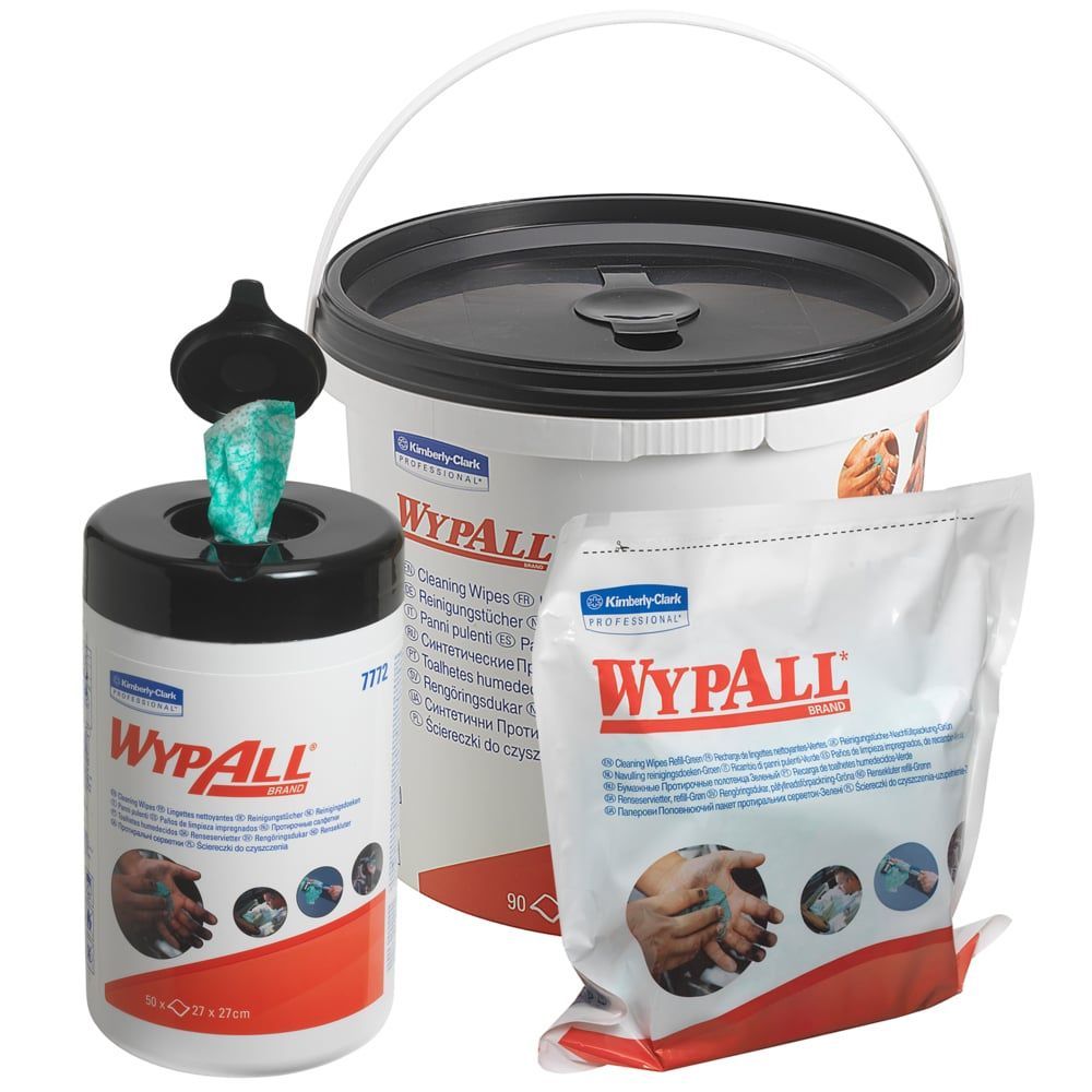Bayetas Húmedas WypAll® Power Clean™ 7772 - Bayetas industriales verdes presaturadas - 6 envases x 50 bayetas de doble textura (300 en total) - Imagen 5