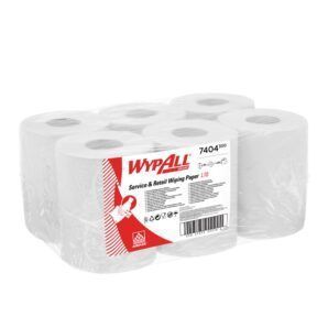 Bayetas WypAll® L10 de celulosa dispensación Central Blanco 7404 - (6 bobinas de 390 un.)