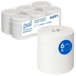 Scott® Essential™ 6691 – Secamanos en Rollo Blanco | 6 x 350 m (2.100 m)