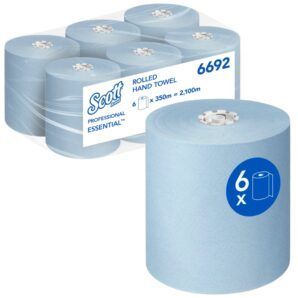 Scott® Essential™ 6692 – Secamanos en Rollo Azul 350 m | 6 Rollos (2.100 m)