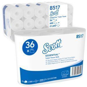 Papel Higiénico Scott® Essential™ 8517 – 36 rollos de 600 hojas, 2 capas, 100% Reciclado, Certificación FSC®
