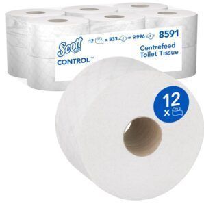 Papel Higiénico Reciclado Rollo Flujo Central 8591 Scott® Control™  - 12 rollos x 204,9 metros
