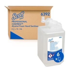 6392 Scott® CONTROL Alcohol desinfectante de manos en espuma - 1 Litre Cassette / Transparente /1 Ltr