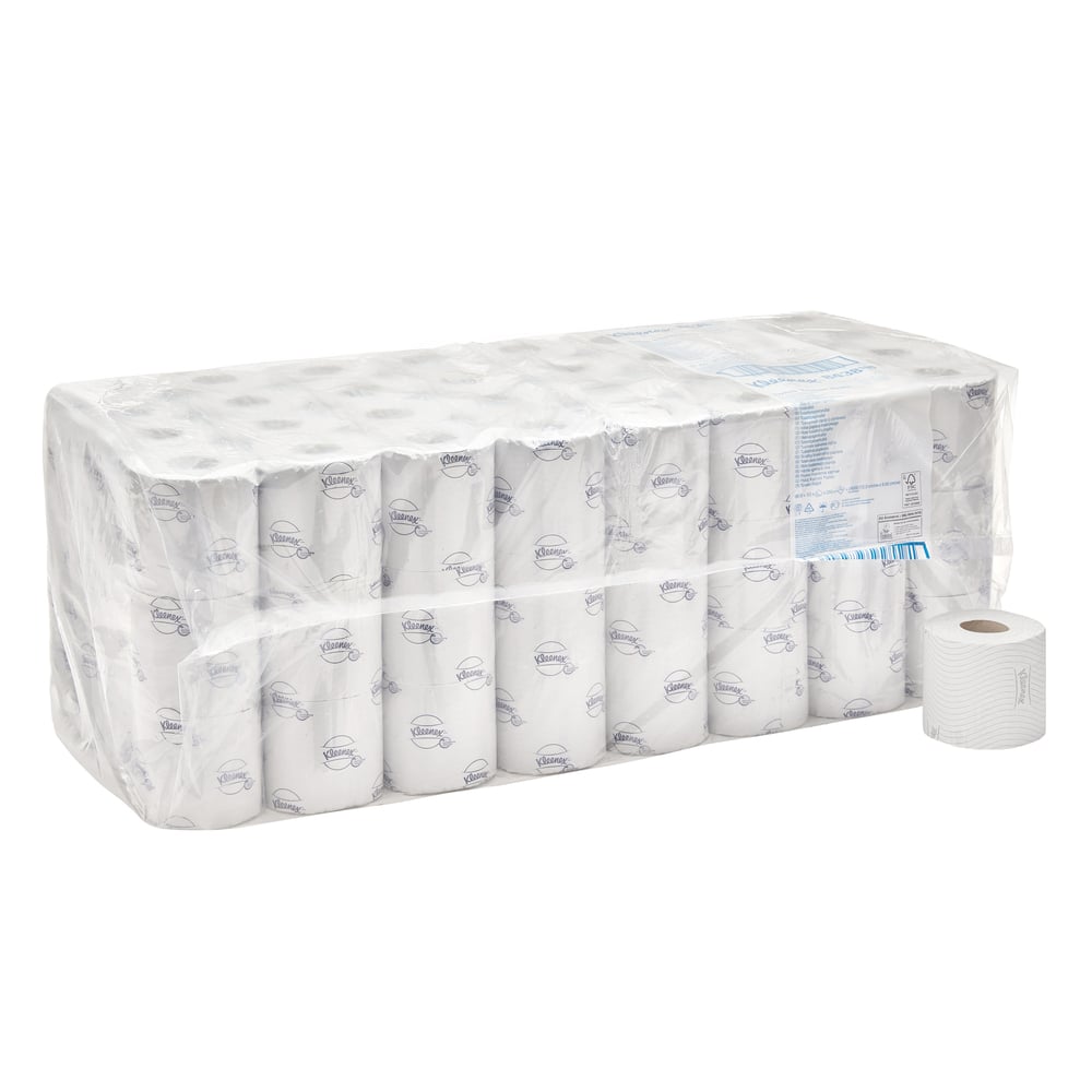 Kleenex® 250 Rollos de papel higiénico 8438, blancos, 2 capas, 96 x 250 (24000 hojas)