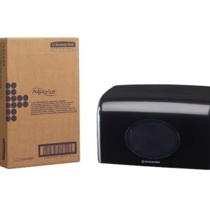 Dispensador de Papel Higiénico Aquarius™ 7191 – Negro, Rollo Pequeño, Compacto, Fácil Limpieza, Compatible con Kleenex® y Scott®