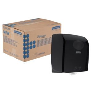 Dispensador de Toallas Secamanos en Rollo Aquarius™ 7376 – Negro, Alta Higiene, Suministro Continuo
