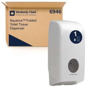 Dispensador de papel higiénico plegado Aquarius™ 6946 - 1 dispensador de papel higiénico blanco de una hoja