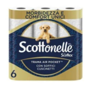 Scottonelle® Rollos Higiénicos - Rollo Pequeño / Blanco KC-4041 - 14 paquetes  x 6 Rolli Pequeño  x 155 servicio